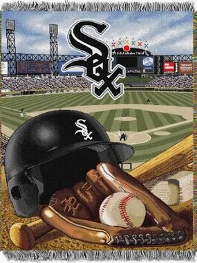 MLB Chicago White Sox Black and Brown Stadium Throw